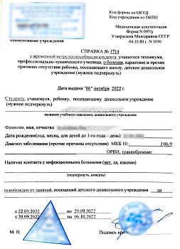 Купить комплект справок для учащихся: 027 и 095 в Москве.